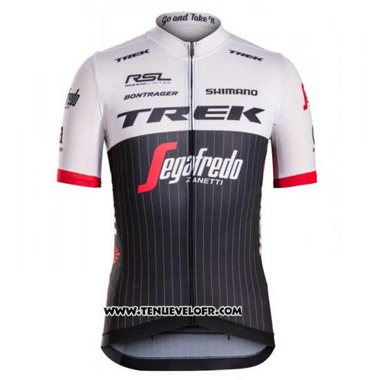 2016 Maillot Ciclismo Trek Segafredo Noir et Blanc Manches Courtes et Cuissard